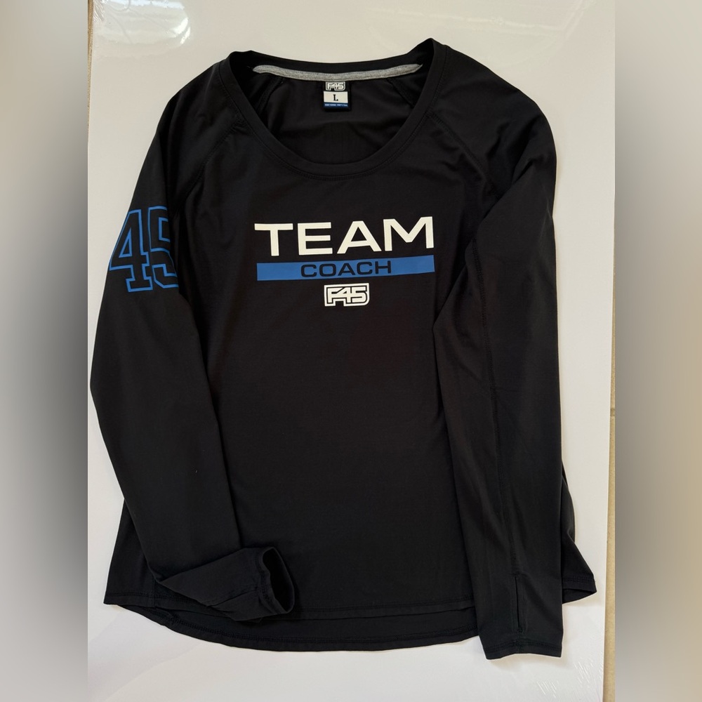 F45 Training Coach Black Long Sleeve Uniform Tee - Woman’s L